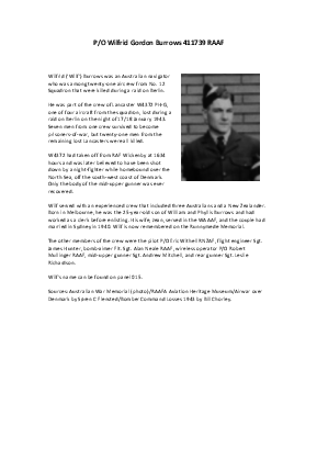 A preview of a PDF biography for Burrows, Wilfrid Gordon